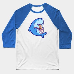 Cute shark eating ramen Baseball T-Shirt